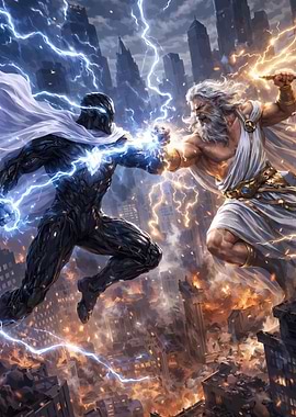 Superheroes Battle in Destroyed City