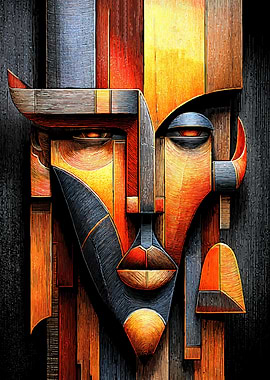 Abstract Tribal Mask