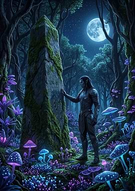 Elf in a mystical forest