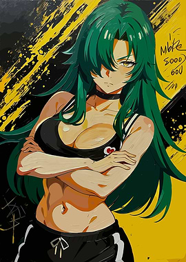 Anime Girl with Green Hair