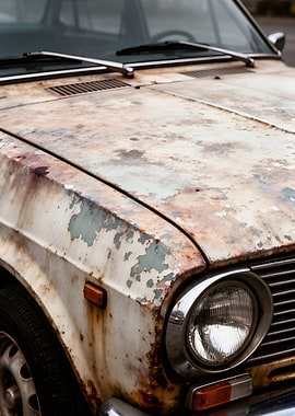 Rusted Vintage Car Hood