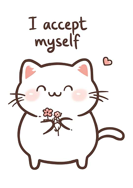 Cute Cat Holding Flowers