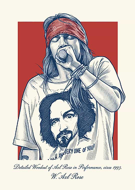 Axl Rose Woodcut Portrait