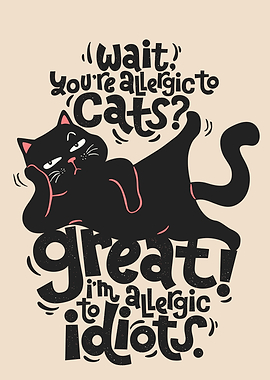 Funny cat with text about allergies