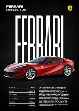 Ferrari 812 Superfast Poster