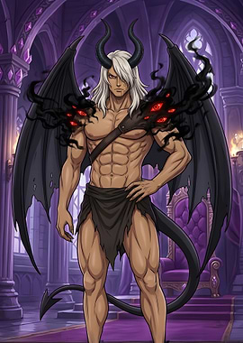 Demon King with Wings and Eyes