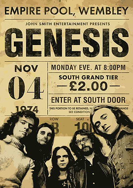 Genesis Empire Pool Wembley 1974 Poster
