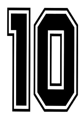 Number 10 with White Outline