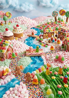 Whimsical Candy Land Landscape