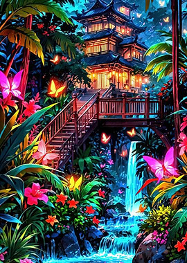 Enchanted Japanese Pagoda Garden