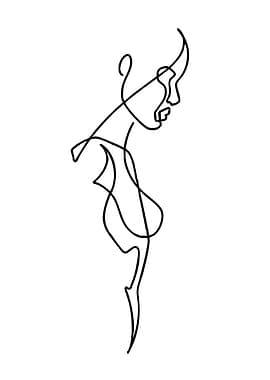 Minimalist Line Art of a Woman