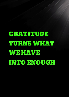 Gratitude quote on black background