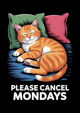 Cat Sleeping and Text