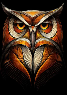 Stylized Owl Portrait