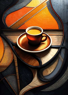 Coffee Cup on Abstract Background