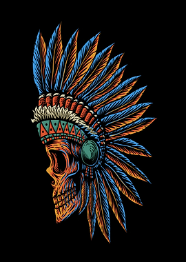 Native American Skull Headdress