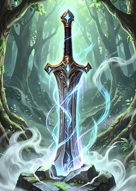 Magical Sword in Forest