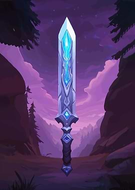 Fantasy Sword in a Mystical Forest