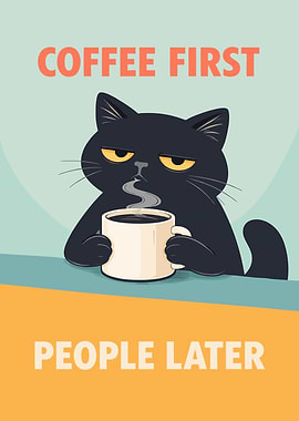 Grumpy Cat Coffee First People Later