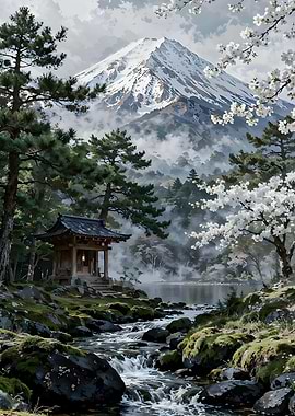 Serene Japanese Mountain Landscape