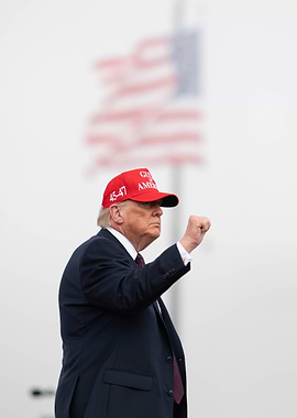 Donald Trump Wearing MAGA Hat