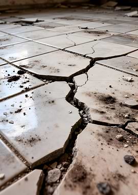 Cracked and Damaged Floor Tiles