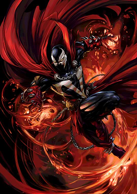 Spawn in Action with Fiery Energy