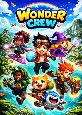 Wonder Crew Characters on Tropical Island