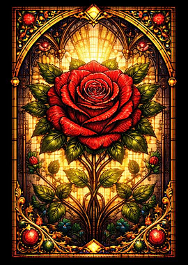 Stained Glass Rose Window