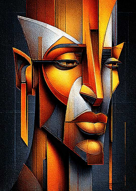 Abstract Cubist Portrait