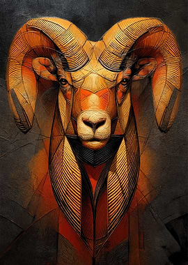 Geometric Ram Portrait