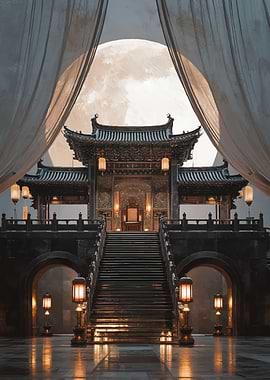 Imperial Throne Room Under a Full Moon