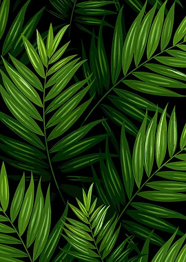 Tropical Palm Leaves Pattern