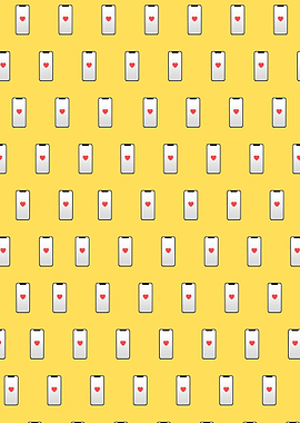 Pattern of Smartphones with Hearts