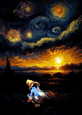 Vivi Ornitier in Starry Night Landscape