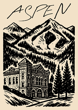 Aspen Vintage Ski Poster