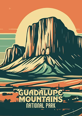 Guadalupe Mountains National Park Vintage Poster