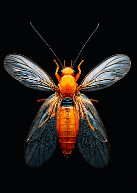Orange Winged Insect Macro Photography