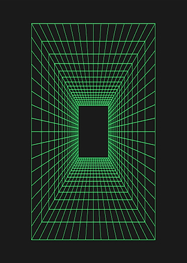 Green Wireframe Tunnel