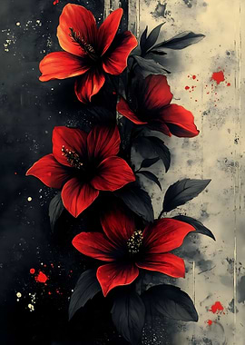 Vibrant Red Hibiscus Flowers
