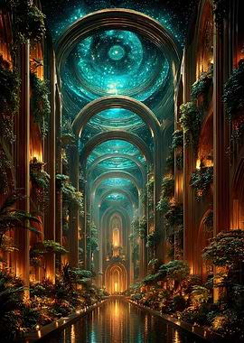 Enchanted Celestial Hallway