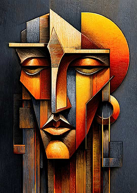 Abstract Cubist Face