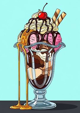 Decadent Ice Cream Sundae with Cherry