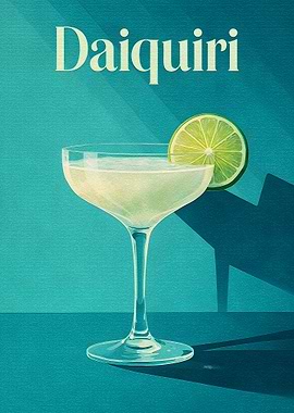 Daiquiri Cocktail with Lime Slice