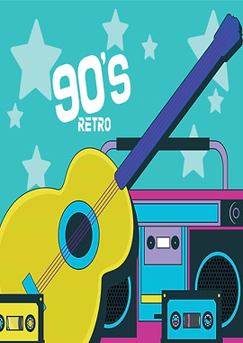 90's Retro Music and Guitar