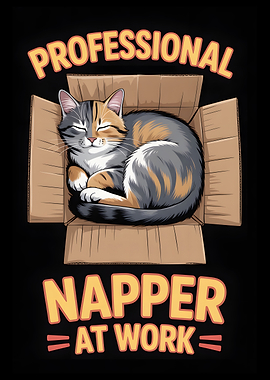 Professional Napper Cat in Box