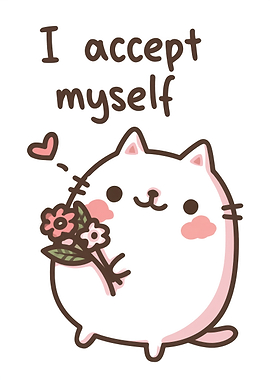 Cute Cat Holding Flowers