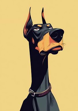 Doberman Dog Portrait