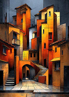 Vibrant Mediterranean Alleyway