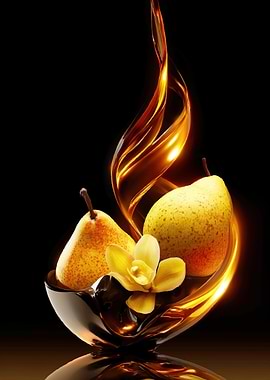 Pears with Chocolate and Orchid